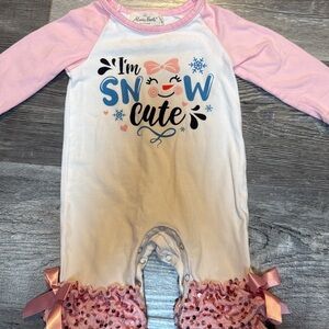 Pink and White Kids One Piece by